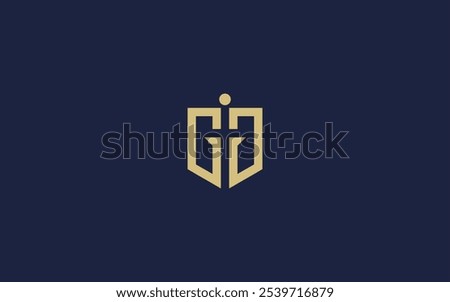 letter gg with shield logo icon design vector design template inspiration