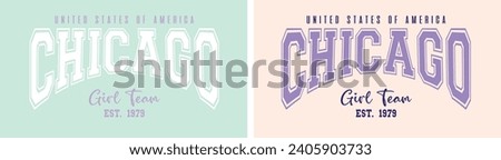 Chicago college slogan vector illustration for t-shirt and other uses