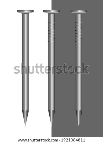 a metal nail on a white background. large steel nails Imagine de stoc © 