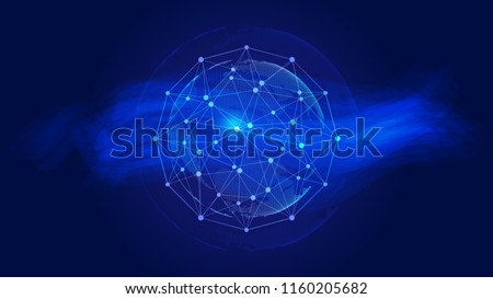 Dotted links, digital earth composition dark blue world network technology vector background