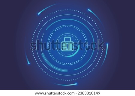 Network security and privacy concept lock icon