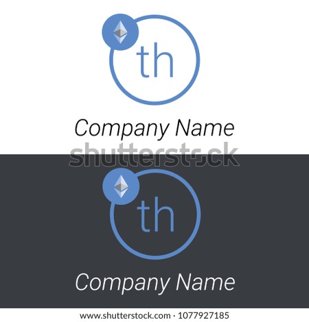 Ethereum TH letters business logo icon design template elements. Vector color sign.