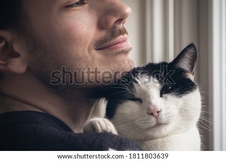 Similar – Image, Stock Photo snuggle Caresses Cuddling