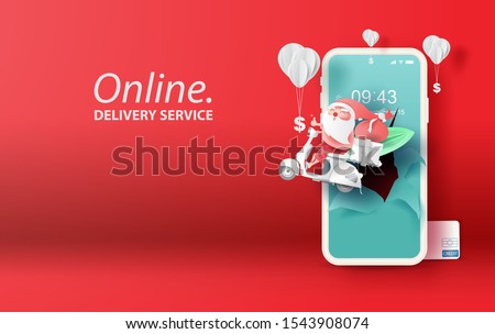 Similar – Image, Stock Photo Christmas concept background.Smartphone with santa claus hat and Christmas tree branches