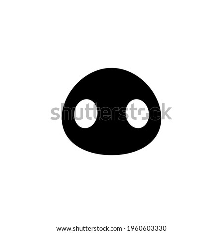 Silhouette of pig nose. Icon and logo. Vector cartoon illustration. Clipart and drawing on white background.  