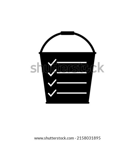 Bucket list icon. Vector illustration on white background.