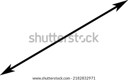 Diagonal thin double arrow. Vector illustration. 