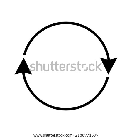 Two round arrows in a circle. Two identical arrows following each other. Vector icon on white background. ストックフォト © 