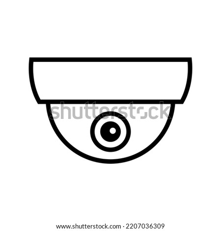 Dome camera icon. CCTV, security ceiling video round camera, surveillance. Vector illustration.