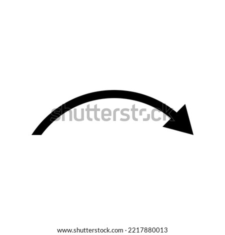 Thin long semi circle arrow. Vector illustration.