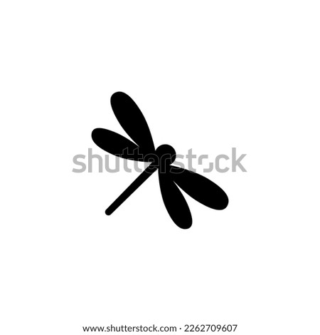 Dragonfly icon silhouette vector illustration.