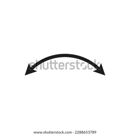 Dual semi circle arrow. Vector illustration. Semicircular curved thin long double ended arrow.	