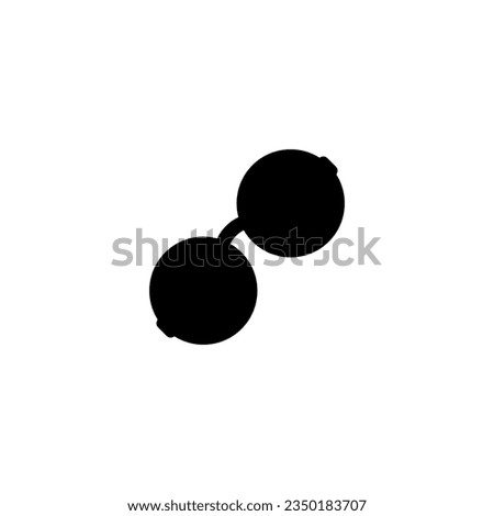 Black glasses with round lenses. Circle lens glasses. Vector on empty clean white background.