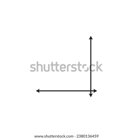 Long double ended arrows width height length. Dual sided straight crossed arrows. Right angle 90 degrees.