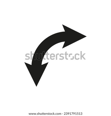 Dual semi circle arrow. Semicircular double ended arrow. Curved arc wide shape. Vector illustration.