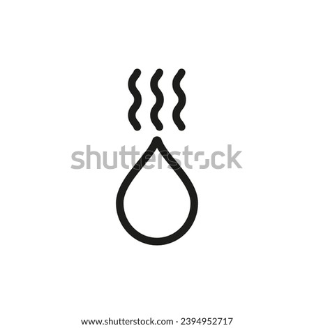 Drop with smell or evaporation symbol. Vector icon.