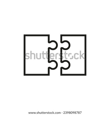 Two separate puzzle pieces. Vector elements and parts.