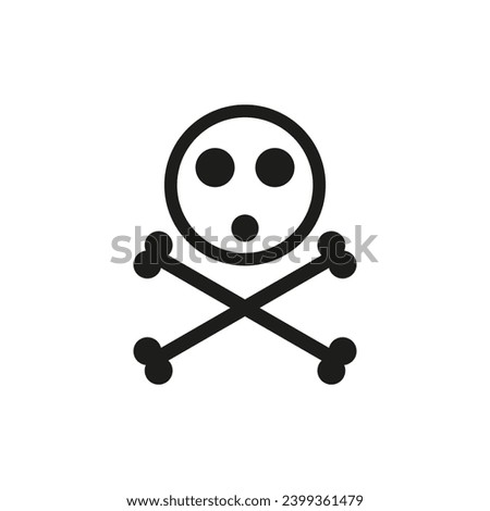 Poison and toxin icon. Symbol of mortal danger. Vector sign and drawing. Skull with crossbones.