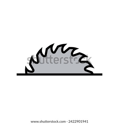 A circular saw blade. Vector logo and icon with half sawblade. Isolated illustration on white background.	