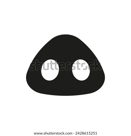 Pig nose silhouette. Vector icon on white background.  
