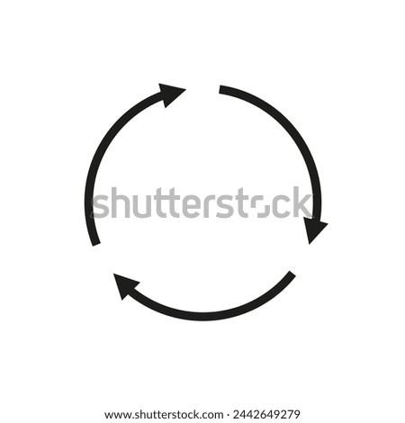 Semicircular arrows rotate in a circle. Following each other. Vector symbol.	
