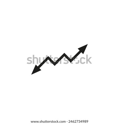 Dual corner arrow. Thin long angular double ended arrow. Vector illustration on white background. Flat style and design.