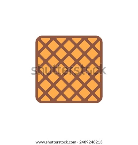 Square cookies with chocolate filling. Colored Vector illustration on a white background.