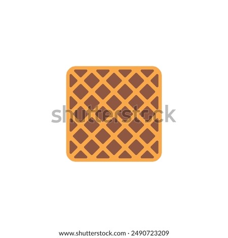 Square cookies with chocolate filling. Colored Vector illustration on a white background.