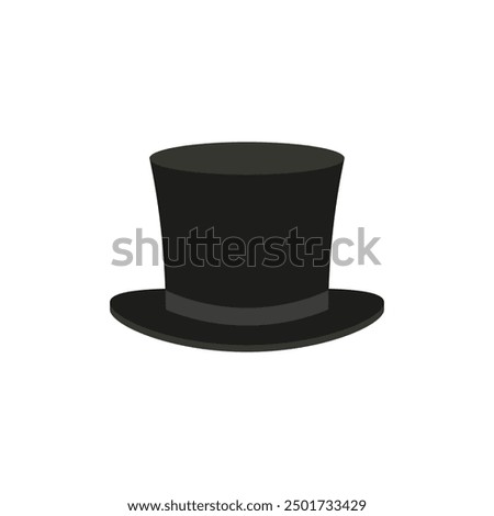 Top hat icon. Cylinder hat. Vector illustration and drawing on a white background.