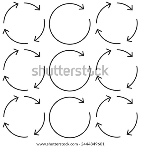 Rotate vector arrow icon. Vector isolated sign symbols and elements. Refresh and reload arrow icon. Stock vector