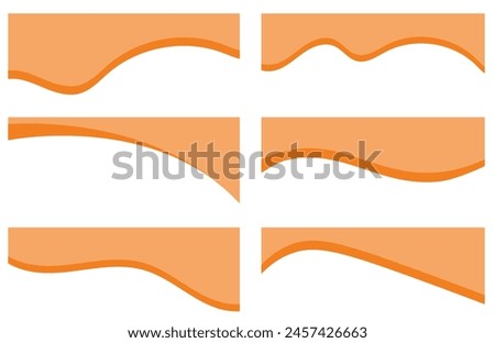 Set of Template Dividers Shapes for Website. Curve Lines, Drops, Wave Collection of Design Element for Top, Bottom Page Web Site. Divider Header for App, Banners or Posters. Vector Illustration