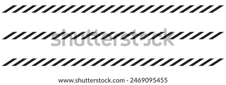 Slash line border. Diagonal parallel lines divider strip. Tilt strip geometric abstract border. Slash divider. Vector illustration isolated on white background.