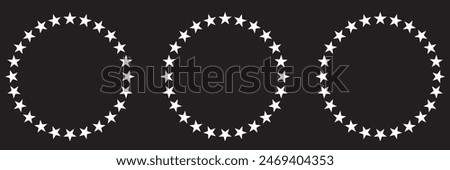 Circle made out of five pointed stars, version with five to sixteen objects, can be used as infographics element