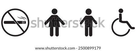 Simple set of toilet icon, male and female icon vector. wc icon set.