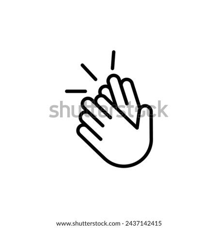 Clapping Hands Vector Line Icon illustration.