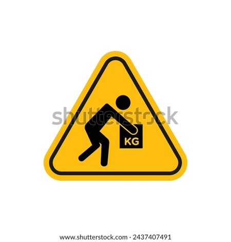 Warning Heavy Object Sign Vector Line Icon illustration.