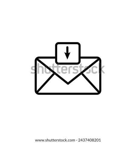 Inbox Vector Line Icon illustration.