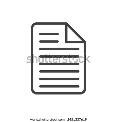 Document and Copy Paper Icons. Contract, Agreement, and Note Page Symbols.