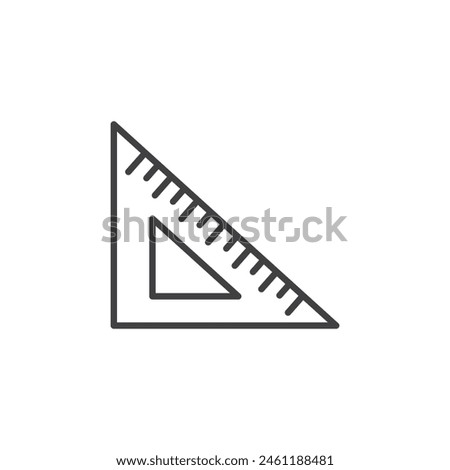 Triangle Scale Icon Set. Architect's Measuring Triangle Symbol. Geometry Tool for Drawing. Triangular Ruler Icon.