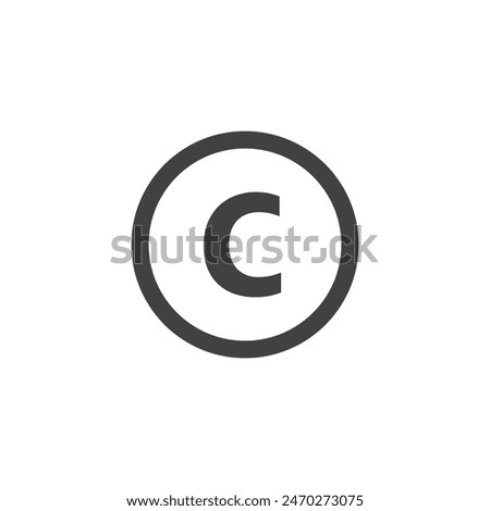 Copyright icon pack. Trademark copyright C reserved vector sign. Business product license C letter symbol. Copyright protection legal C sign.