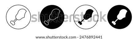 Drumstick bite vector icon symbol in flat style.