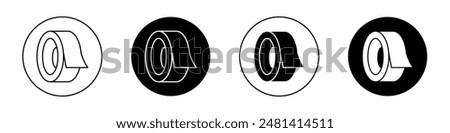 Tape outlined icon vector collection.