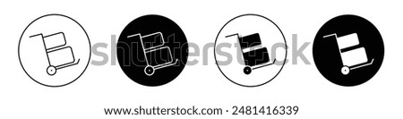 Dolly flatbed outlined icon vector collection.