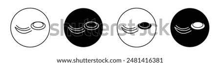 Flying disc outlined icon vector collection.