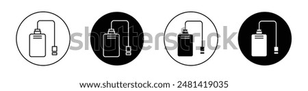 External hard drive outlined icon vector collection.