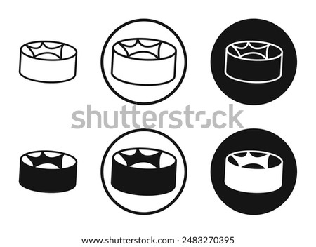 Drum steelpan outlined icon vector collection.