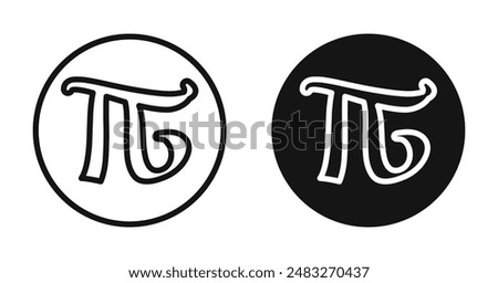 Pi outlined icon vector collection.