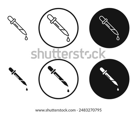 Eye dropper half outlined icon vector collection.