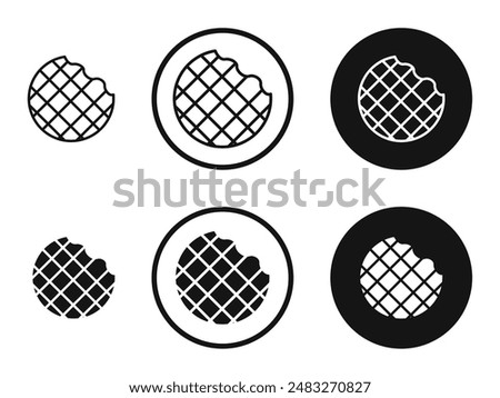 Stroopwafel outlined icon vector collection.