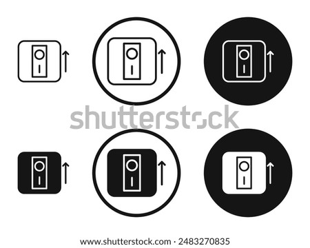 Light switch off outlined icon vector collection.